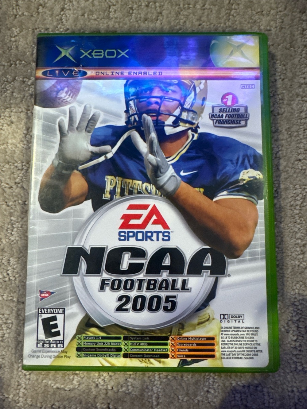 Microsoft Xbox NCAA Football 2005 Cover — Blue and Green